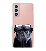 PrintiFy Samsung Galaxy S21 FE ile Uyumlu Köpek 3 Kamera Korumalı Şeffaf Kılıf