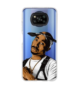 Poco X3 Pro / X3 NFC Uyumlu Tupac Tasarımlı Şeffaf Telefon Kılıfı