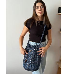 30X28 CM KAĞIT İP EEL ÖRGÜSÜ OMUZ ÇANTASI İÇ ASTARLI İÇ CEPLİ