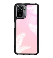 Xiaomi Redmi Note 10 - 10s Uyumlu Beyaz Palmiye Tasarımlı Glossy Telefon Kılıfı