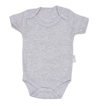 Unisex Gri Raporlu Kısa Kol Çıt Çıtlı Body Zıbın