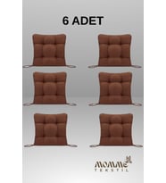 SANDALYE MİNDERİ 45x45 CM KAHVERENGİ 6 ADET