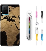 Vivo Y11S Y21S Y20 Y20S Y70 Kılıf Kablo Koruma Spiral Silikon Map Planet 1656