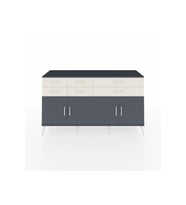 Kronos Konsol 3 Raflı 6 Çekmeceli 4 Kapaklı 176x59x99 Antrasit-Antrasit/Aytaşı