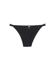 Tutku 12' li Kadın Çift Biyeli Önü Tüllü Bikini Külot (Siyah)