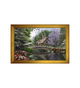 Manzara Temalı Kanvas Tablo 50 x 70 cm Gold Çerçeve