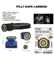 GÜÇLÜ PİLLİ KAFA LAMBASI WATTON WT-607 (Siyah)