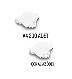 Amerikan Bristol Karton A4 210 Gr - 200 Adet