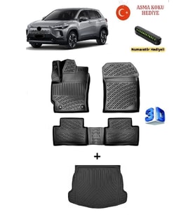 Toyota Corolla Cross 2025 Sonrası Uyumlu 3D Havuzlu Paspas ve ÜST KADEME Bagaj Havuzu Seti ASMA KOKU VE NUMARATÖR HEDİYELİ