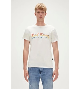 Bad Bear Manuscript T-Shirt Off-White Beyaz Baskılı Erkek Tişört