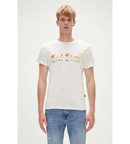 Bad Bear Manuscript T-Shirt Off-White Beyaz Baskılı Erkek Tişört