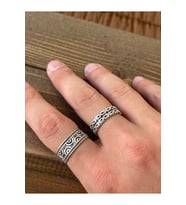 Ayarlanabilir Ölçü 925 Ayar Gümüş Kaplama İşçilikli 2li Yüzük Set