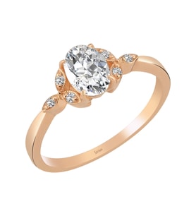 Pırlanta ve Beyaz Topaz Taşlı Rosella Yüzük 0717R0345