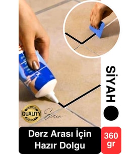 Premium Fayans Arası Siyah Hazır Derz Dolgu Gaga Uç Tüp Mermer Mutfak Banyo Zemin Duvar Onarıcı