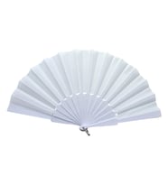 Plastik Düz Kumaş Yelpaze 12'Li Beyaz