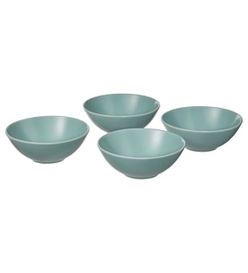4 Adet Kase Seti, MeridyenDukkan Mat Açık Turkuaz ,16 cm Stoneware Fonksiyonel Tasarım