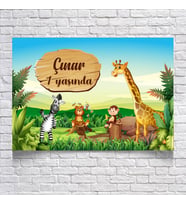 Safari Temalı Doğum Günü Afişi