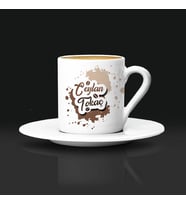 Kahve Tasarımlı İsme Özel Türk Kahvesi Fincan