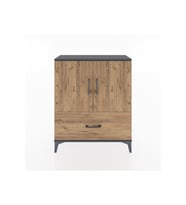 Arges Şifonyer 2 Raflı Tek Çekmeceli 2 Kapaklı 88x30x106 Antrasit-Çam