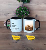 Eşe Hediye Kupa Bardak Siyah Fotoğraflı Yıl Dönümü Doğum Günü Hediyesi