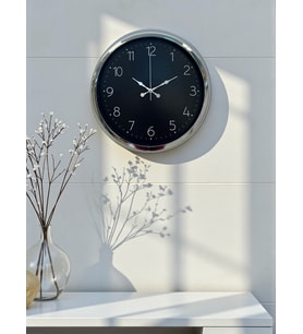 Dekoratif Şık 40 Cm Krom Metal Duvar Saati