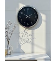 Dekoratif Şık 40 Cm Krom Metal Duvar Saati