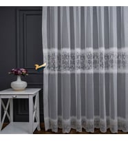 2Kat Pileli Ara Buzlu Modern Tül Perde