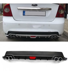 Ford Focus 2 Siyah Difüzör Difizör Yuvarlak Egzoz Görünüm Kulaklı Tip 2004 - 2010