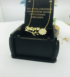 925 ayar gümüş papatya isimli kolye