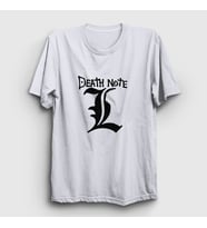 Presmono Unisex Beyaz Logo L V3 Anime Death Note T-Shirt 129921tt (Beyaz)