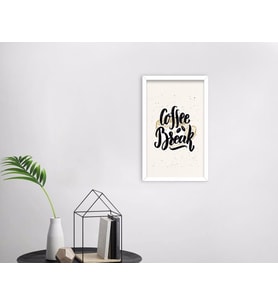BK Home Coffee Tasarımlı Dekoratif Ahşap Beyaz Çerçeveli Tablo-45