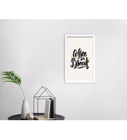 BK Home Coffee Tasarımlı Dekoratif Ahşap Beyaz Çerçeveli Tablo-45