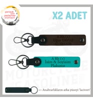 Motor Tutkunlarına Özel İsim Plaka ve A+ Kan Grubu Yazılı Özel x2 Anahtarlık, K Turkuaz-K Kahve-Laci