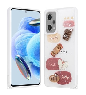 Xiaomi Redmi Note 12 Pro Plus 5G Uyumlu Kılıf Parlayan Simli Kabartma Figürlü Zore Cevze Kapak