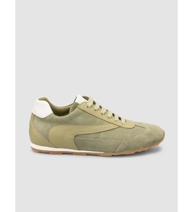 %100 Hakiki Deri Haki Süet Bağcıklı Kadın Sneaker