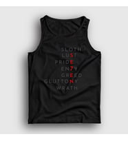 Presmono Unisex Beyaz Sins Movie Seven Se7en Atlet 539953tt (Siyah)