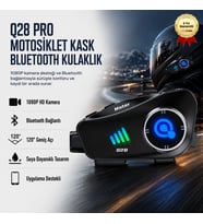 Q28 Pro Motosiklet Kask Bluetooth Kulaklık 1080P Kamera Destekli