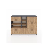 Hyperion Dolap 14 Raflı 9 Kapaklı 220x44x163 Antrasit-Çam