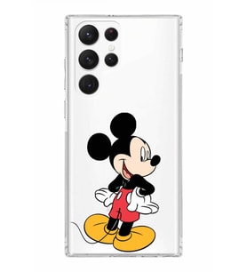 Samsung Galaxy S22 Ultra  Kamera Korumalı Kapak Mickey Mouse Tasarımlı  Şeffaf Kılıf