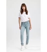Özel Tasarım Açık Renk Indigo Denim Rahat Doğal Yumuşak Mira12 Skinny Fit Kadın Jean Pantolon