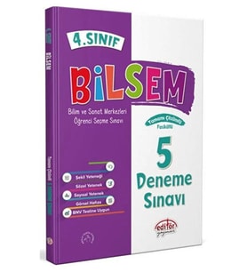 Editör Yayınları 4. Sınıf Bilsem Tamamı Çözümlü 5 Deneme Sınavı Yeni Tarz