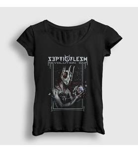 Presmono Kadın Siyah Revolution Septicflesh T-Shirt 172847tt