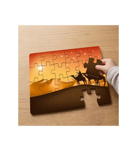 Çölde Develer Tasarımlı 24 Parça Ahşap Çocuk Puzzle MPK0088