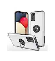 Durukar® Samsung Galaxy A02S Kılıf Elit Yüzüklü Kapak - Gümüş