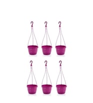 Omnipazar SO-SM01 Safir Makrome Askılı Balkon Saksı 1,7 lt Vişne 6 Adet