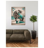 MAVİ TURKUAZ KIZ AT EV SALON DUVAR HEDİYELİK OFİS DEKARASYON SÜSÜ ÖLÇÜ SEÇMEYİ UNUTMAYINIZ :) (Çok Renkli)