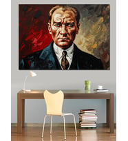 Atatürk Karizmatik Ve Tarihi Portre Dekoratif Kanvas - Mdf Ahşap Tablo