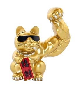 Japon Maneki Neko Şanslı Kedi Figürü Reçine No.2 23x20cm