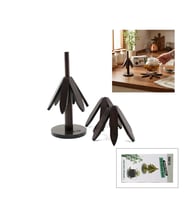 STANDLI=AĞAÇ MODEL 2PCS AHŞAP BAMBU KATLANIR NİHALE YAPRAKLI ÇİÇEK MODELİ= ÇAP: 20CM (5680)