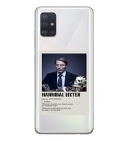Samsung Galaxy A51 Uyumlu Hannibal Lecter Minimalist Poster Desenli Şeffaf Telefon Kılıfı